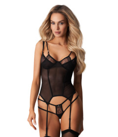Корсет Obsessive Arrowel Corset чорний